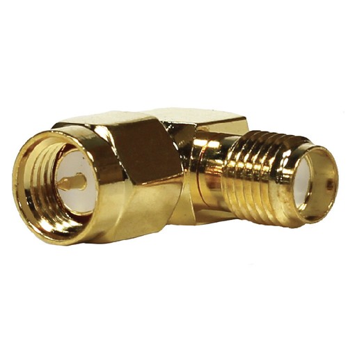 Seismic Audio Pair of Gold Coax SMA Male to Right Angle Female Cable Adapters - Picture 2 of 4