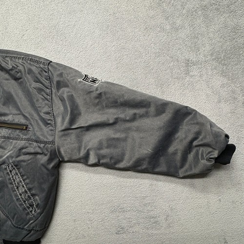 Vintage Los Angeles Raiders Bomber Jacket Nutmeg Mens Medium Gray NFL Football - Picture 11 of 19