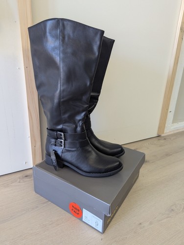 Style & Co Women's Black Maliaa Wide-Calf Buckled Riding Boots Shoe Size 8 - Picture 2 of 4