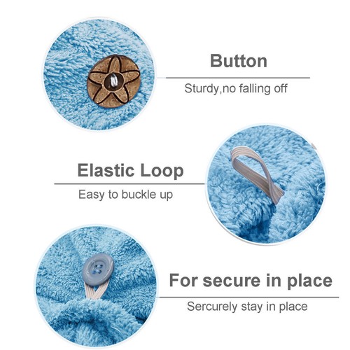 Toalla de cabello de microfibra de secado rápido envuelta turbante turbie torcedura sombrero gorras spa baño - Imagen 9 de 15