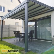 Sommerangebot!Pergola Terrassenfaltdach Faltdach Aluminium Faltmarkise 4 m x 3 m