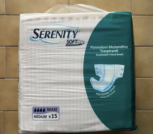 Serenity Softdry Maxi. 60 Pannoloni/Mutandina A Strappo. Taglia M. 4 Conf Da 15.-image