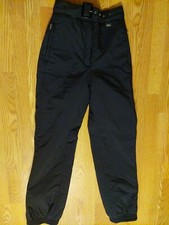 Women  s 8 27 X 32 Vintage Forte Black Nylon Snow Ski Pants High Waist Becky