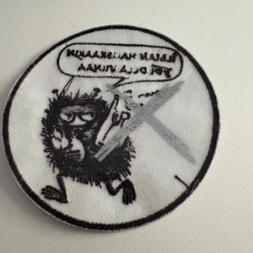 Ilman Hauskaakin Voi Olla Viinaa Black-Trim Sewing Craft Embroidery Sew-On Patch - Image 2 of 3