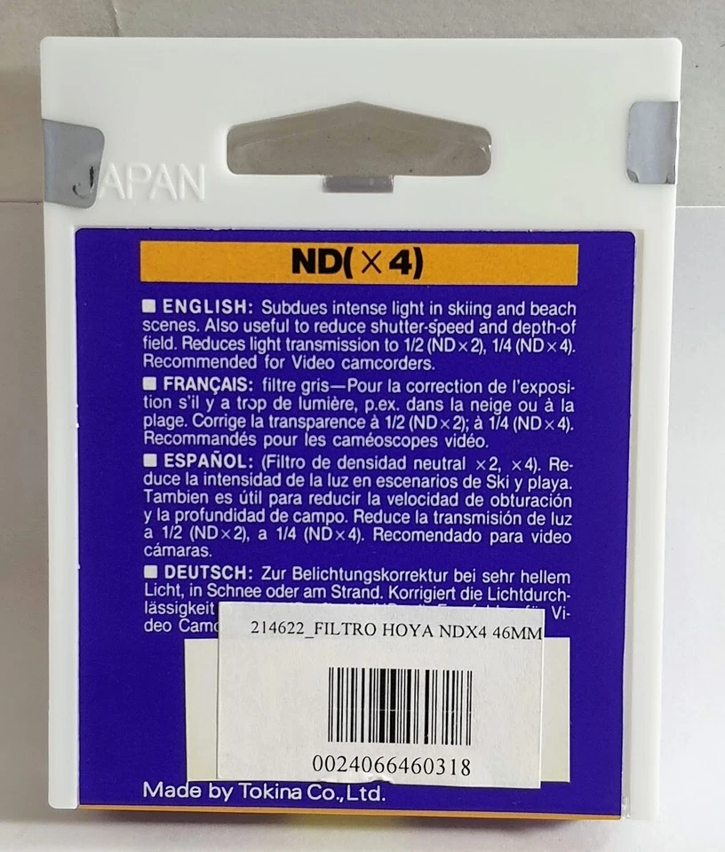 46mm Genuine Hoya ND4 ND 4 Lens filter 46 mm Neutral Density ND4X ND 4X Japan - Image 2 of 4