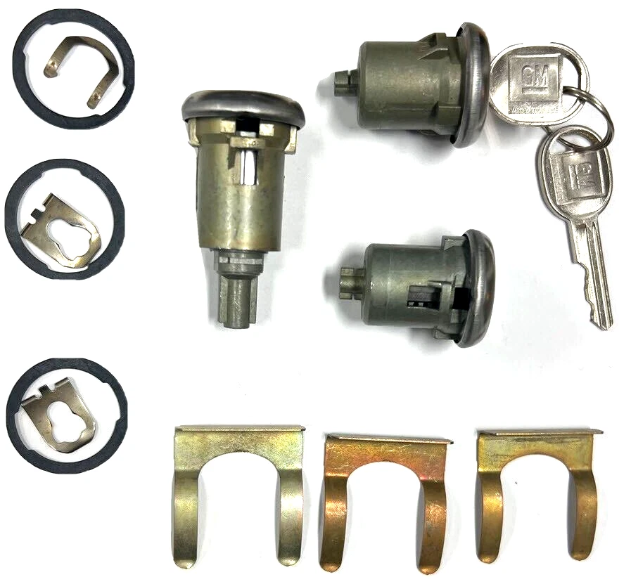 Nuevo Chevy/GMC GM OEM Cromo 3 Puertas Cerradura Llave Cilindro Juego Con 2 Llaves LOGO GM Foto 4 de 4