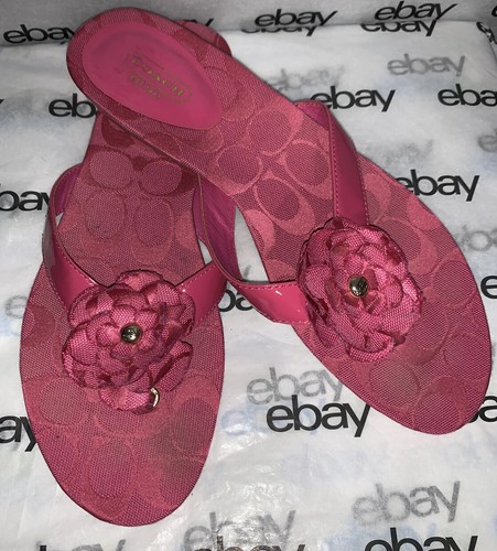 Coach Samira Fuchsia Patent Pink Flower 