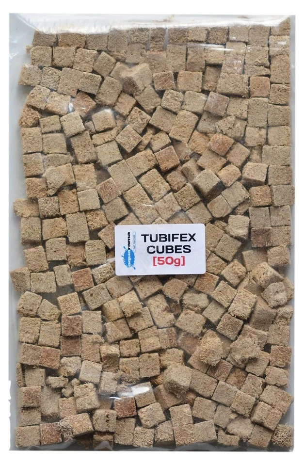 TUBIFEX CUBES Freeze Dried Tropical Fish Food AQUARAMA® Original Brand (1 x 50g)