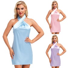 Women's Sundress Bar Skirt Sexy Dress Open Back Nightgown Holiday Sleepwear