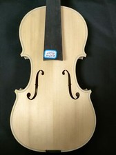 1PC White Violin 4/4 Unvarnished Flamed Maple Back Ebony Fingerboard ZHG24601 