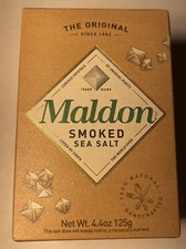 Maldon Smoked Kosher Sea Salt Flakes, 4.4 Oz (125 G), Natural. Expiration-2033!!
