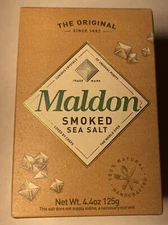 Maldon Smoked Kosher Sea Salt Flakes, 4.4 Oz (125 G), Natural. Expiration-2033!!