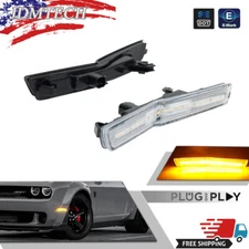 Clear Amber LED Side Marker Indicator Light For Dodge Challenger SRT Widebody RT