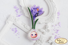 DIY Jewelry Making Beading Kit Baby Crocus Brooch Bead Embroidery Needlepoint