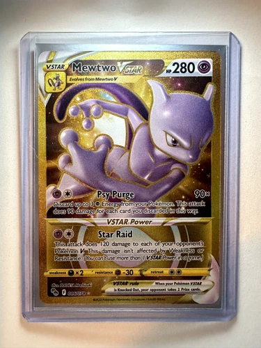 Pokemon Mewtwo VStar 086/078 GOLD Pokemon Go NM Secret Rare