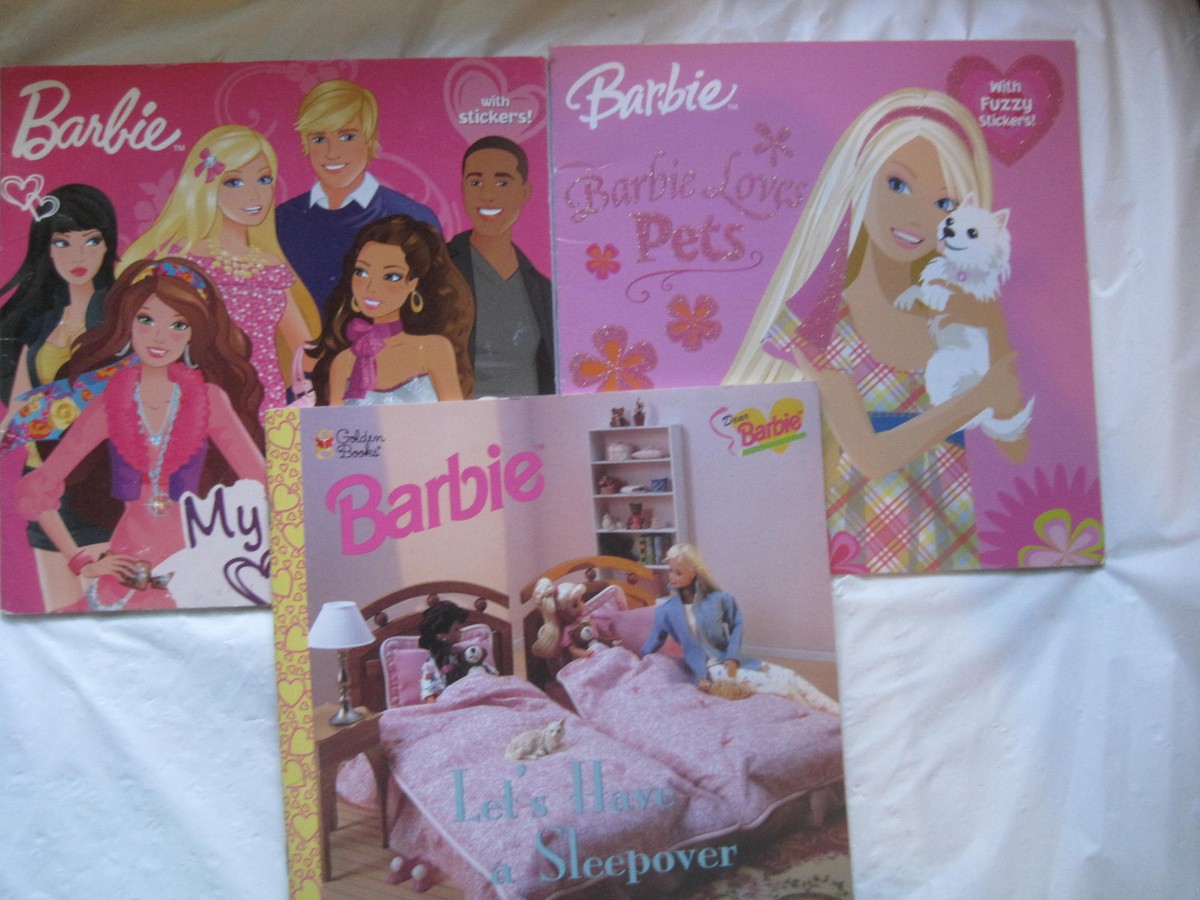Lot of 3~Barbie Books w/stickers~Sleepover Friends Pets~LBDAC | eBay