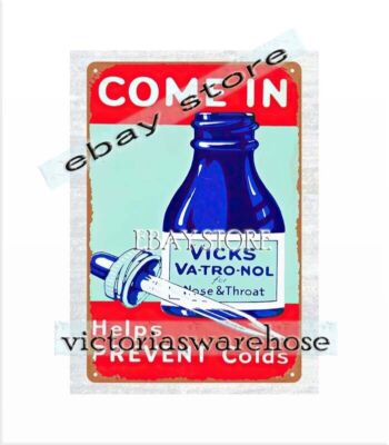 Vicks Cold Medicine metal tin sign home decor retailers