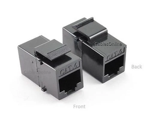2-PACK CAT6 Female/Female RJ45 Ethernet Black Keystone Jack Coupler, WP-C02BKT-2 - Image 2 of 2