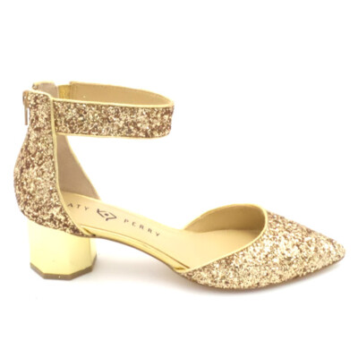 Katy Perry Glitter Ankle Strap Pumps The Jo Gold
