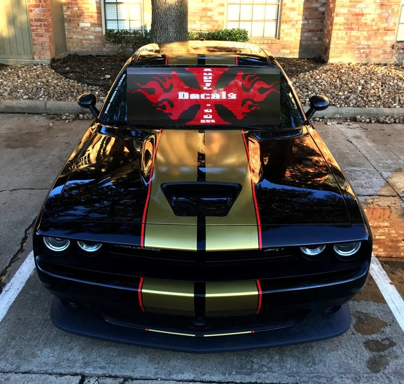 Dodge Challenger 2008-2023 10" Twin 2 colores Rally Racing rayas a rayas Foto 2 de 3