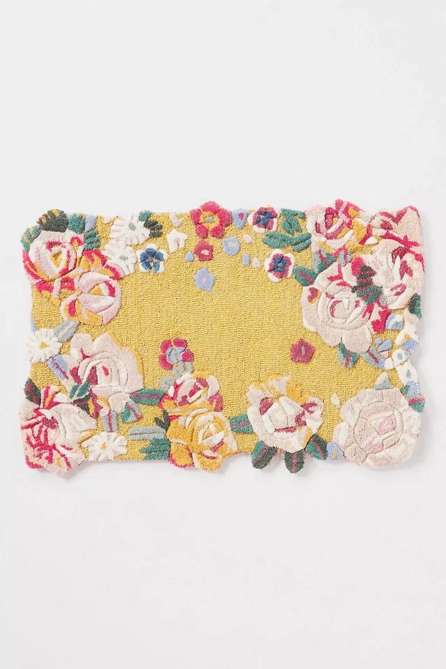 Современный шерстяной ковер ручной работы из 100% стеганого золота с цветочным рисунком все размеры ковры - Изображение 4 из 4