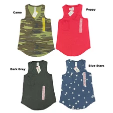 NWT Member's Mark Women's V-Neck Racerback Everyday Pocket Tank Top