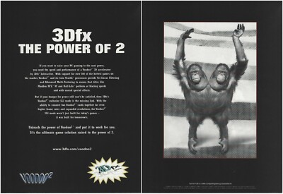 Vintage/Retro 3DFX Voodoo 2 Graphics Card Print Ad Promo