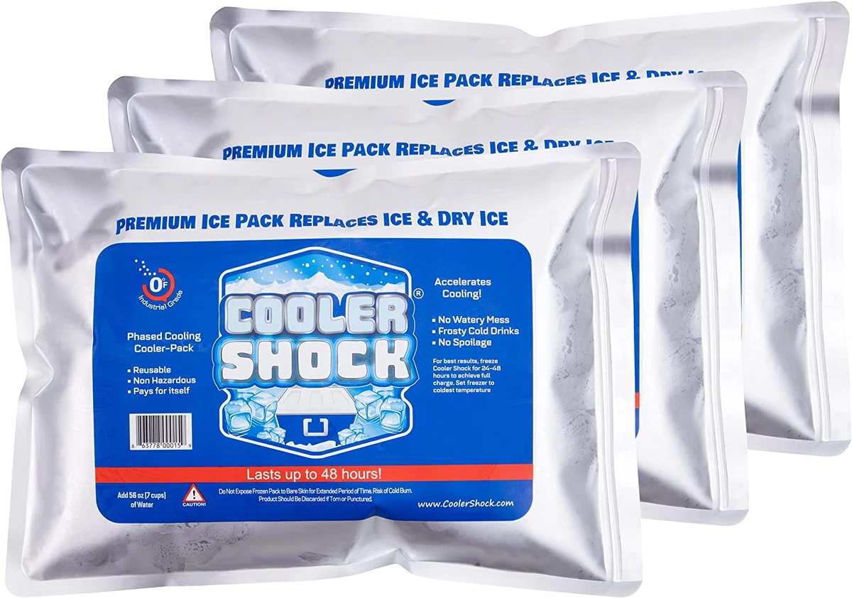 Cooler Shock Ice Packs for Cooler, Strong, Reusable, Premium Ice Pack and  Lunch