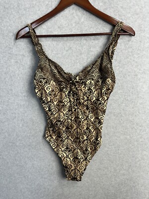 VTG 90s/80s Cole of California Swim Bathing Suit 12 One Piece Retro Swimwear USA