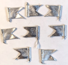 MUSKET MINIATURES- FLAGS Swallowtail Undecorated x8 - 15-22mm Unpainted Metal