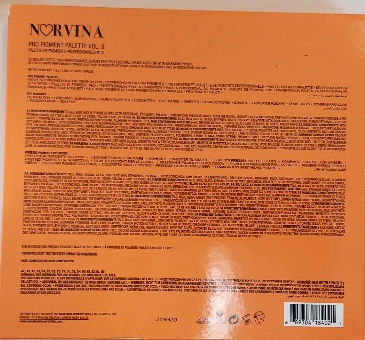 Anastasia Beverly Hills~Norvina ABH Collection - Pro Pigment Palette Vol. 3 NIB - Image 4 of 4