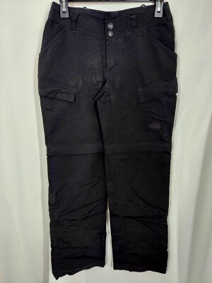 North Face Womens Size 2 Convertible Cargo Hiking Pants/Shorts Black 