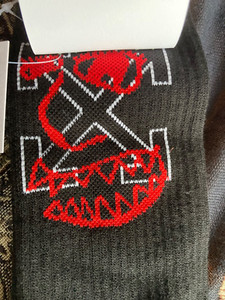 Virgil Abloh Off-White Italian Black Monster Logo Socks .Sold out.