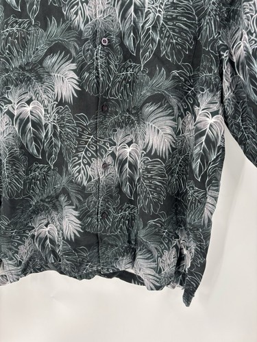 Tommy Bahama Mens Button Down Shirt Large Luminescent Frond Silk Hawaiian Tropic - Picture 4 of 19