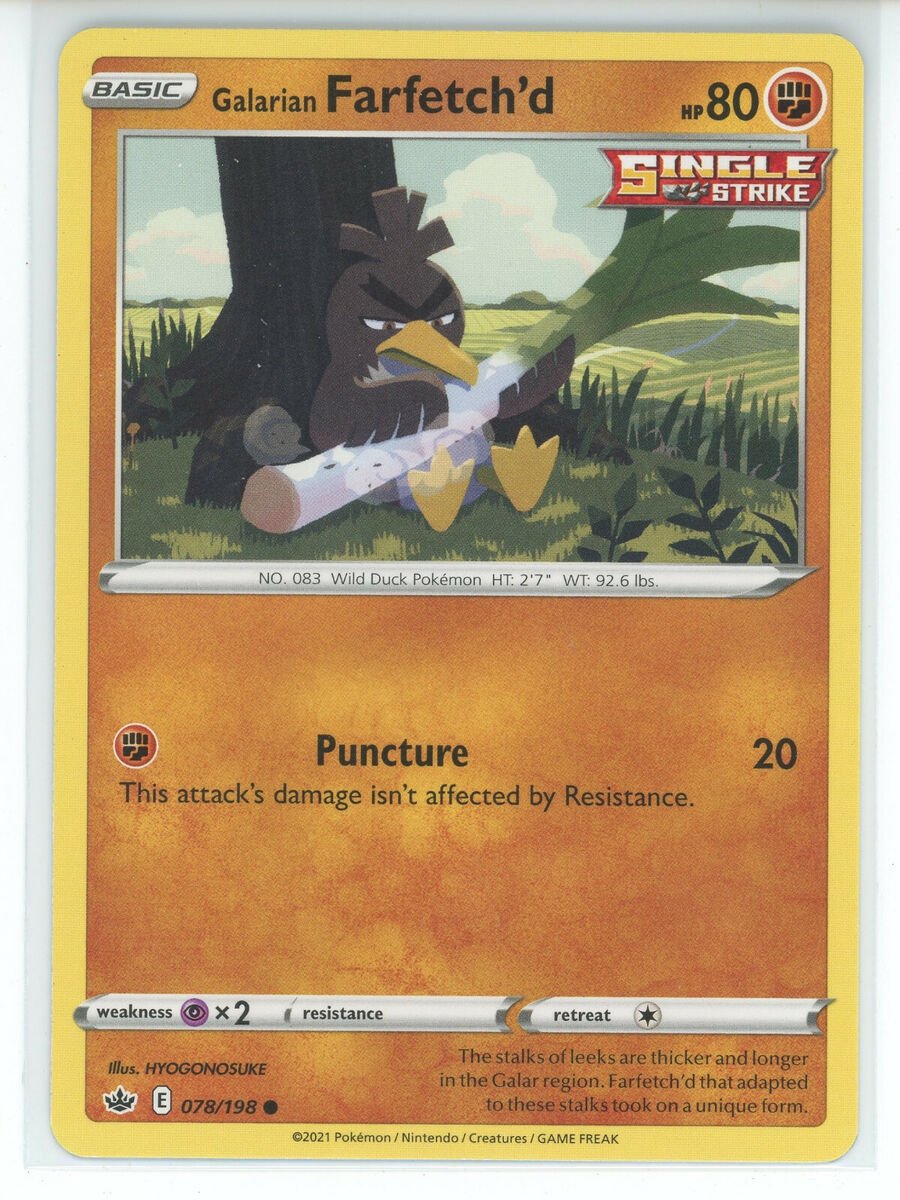 Check the actual price of your Galarian Farfetch'd 078/198 Pokemon card