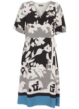 Mint Velvet Kendall Print Wrap Evening Occasion Tea Day Dress Size 14 NEW BNWT