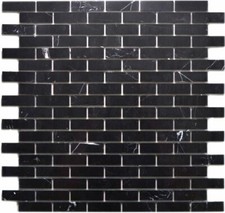 Auto Adesivo Mosaico Pietra Naturale Pezzi Marmo Nero Specchio Piastrelle Cucina