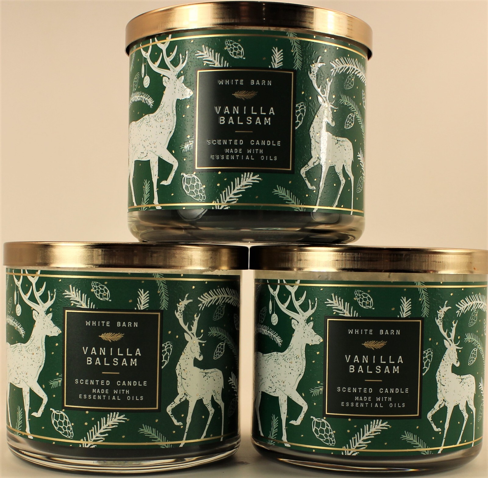 QTY 3 x Bath & Body Works White Barn VANILLA BALSAM 3 Wick 14.5 Oz Candle eBay