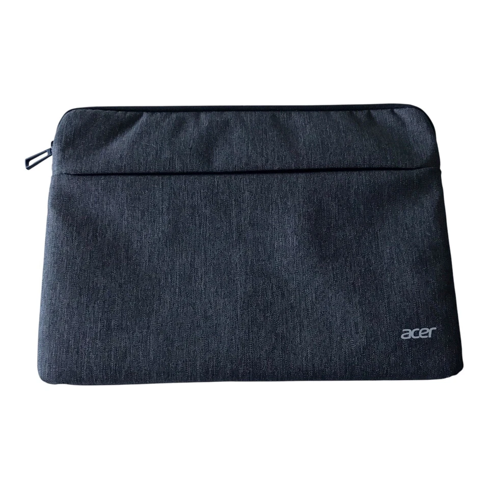 Funda para computadora portátil bolsa de computadora denim 14x10 negra acolchada funda para computadora portátil cremallera frontal Foto 3 de 3