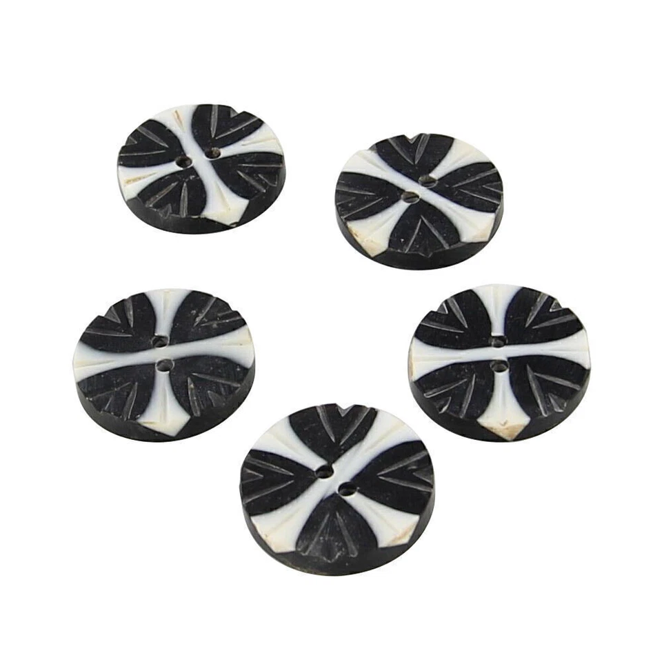 5 Pieces Real Horn Buttons Set, Blazers Suits Coats Natural Horn Blazer Buttons - Image 2 of 4