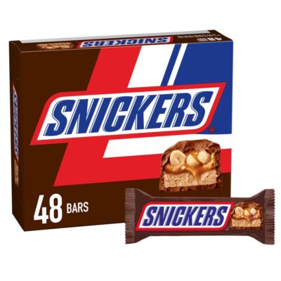 SNICKERS Chocolate Bars Bulk 48 Count Individually Wrapped Treats 186 Ounce