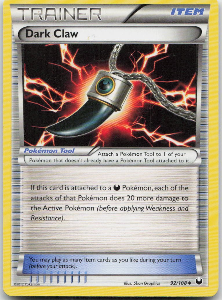 Dark Claw 92/108 Uncommon Dark Explorers Pokemon MP