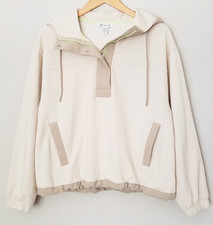 Athleta Cascade Cargo Terry Sweatshirt Size S Bone Abalone Hood Athleisure 149