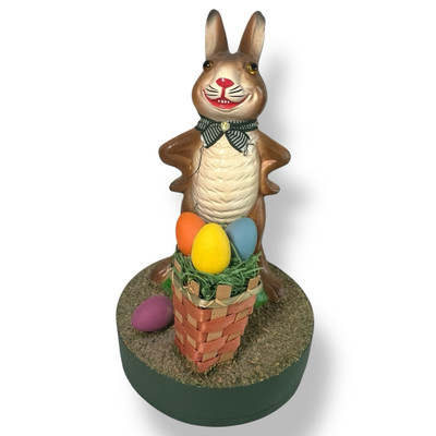 D. Blumchen Happy Laughing Rabbit Easter vtg German papier mache candy container