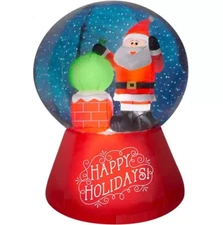 5.5 Foot Snow Globe Santa Light Up Christmas Inflatable Lawn Decoration