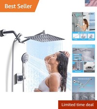 Shower Head Rainfall Handheld Combo High Pressure 10 Inch Chrome Nozzles