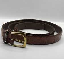 Genuine Leather Belt Mens 46 Croc Embossed Brass Buckle