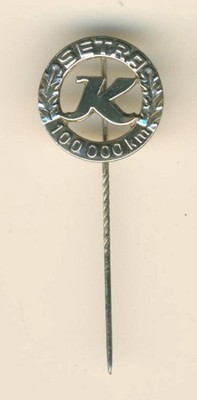Anstecknadel /Pin - Kässbohrer-Setra - 100 000 km - Breite 20 mm - 835 Silber