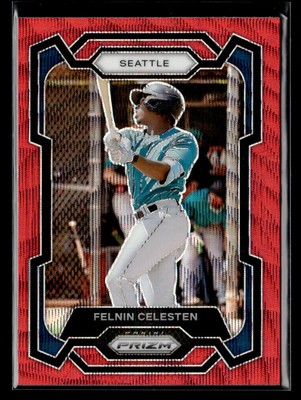Felnin Celesten - 2024 Panini Prizm Ruby Wave Prizms #299 Seattle Mariners