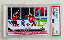 💥2022-23 Upper Deck UD Canvas Team Canada Hockey Kent Johnson CANADA PSA 9💥